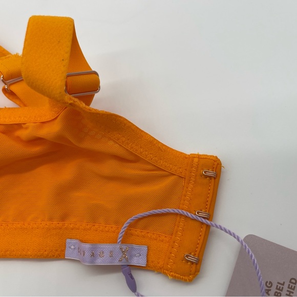 SAVAGE FENTY by Rihanna Stranded In Lace Crochet Balconette Bra 38DD Orange Crm - Picture 7 of 11